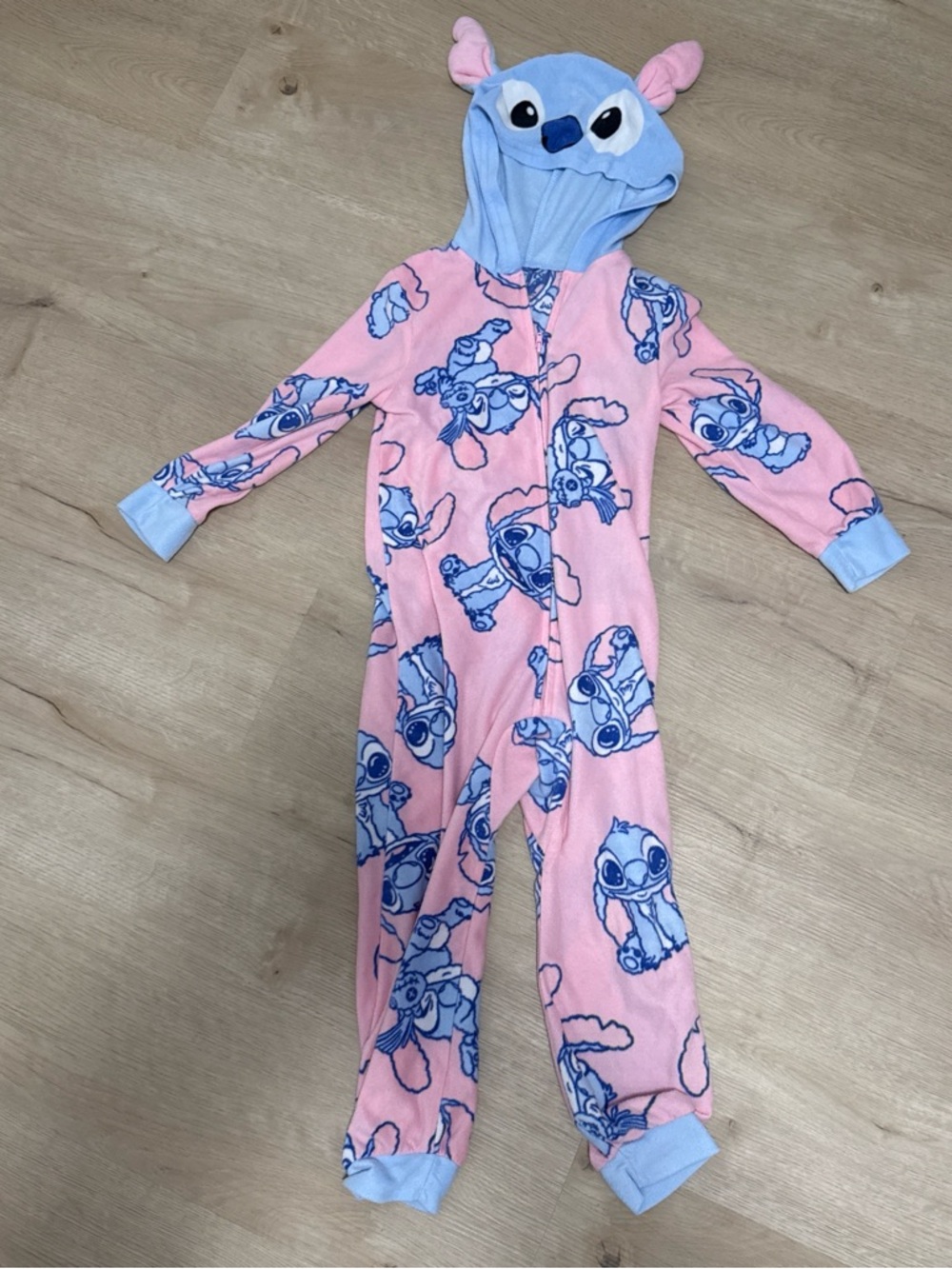 Girls' Pink & Light Blue Character Hooded Sleep Sack Pajamas XS 4/5